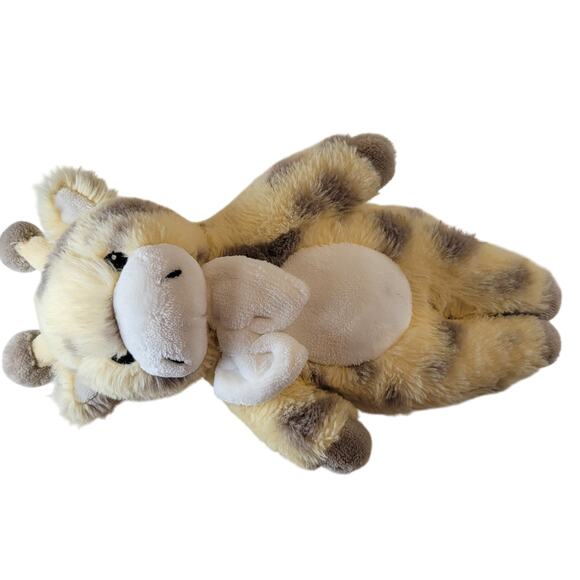 Giraffe Plush Yellow White Stuffed Animal Soft Toy 13 Inch Bow Safari Baby Gift - Picture 5 of 7